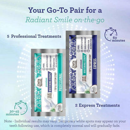 Transform Your Smile: Gurunanda Whitening Strips - 7-Day Treatment for a Radiant, White Smile!